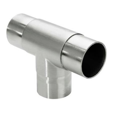 Lavi Industries Lavi Industries, Flush Tee Fitting, for 1.5" Tubing, Satin Stainless Steel 44-734/1H